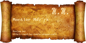 Mentler Márk névjegykártya